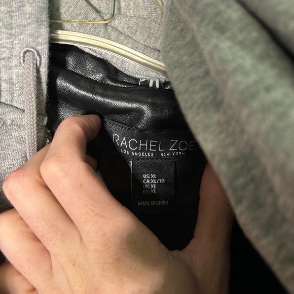 Rachel Zoe Faux Leather Hoodie Blazer Womens Size XL - Picture 5 of 5